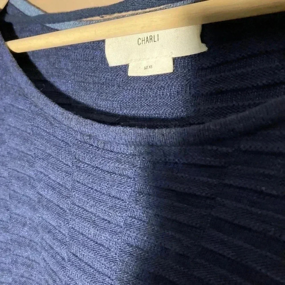 Charli London  blue textured wool blend sweater - Picture 4 of 6